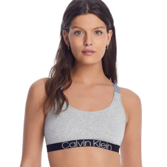 Calvin Klein Reconsidered Comfort Bralette in Heather Gray - Picture 1 of 6